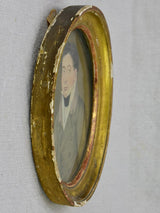 Small 19th Century French portrait of a man in an oval frame 7½" x 6¼"