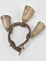 Goat's bells on leather collar, 19th-century