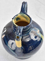 Rare 19th century dark blue water cruche orjol / ewer 11½"
