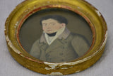 Small 19th Century French portrait of a man in an oval frame 7½" x 6¼"