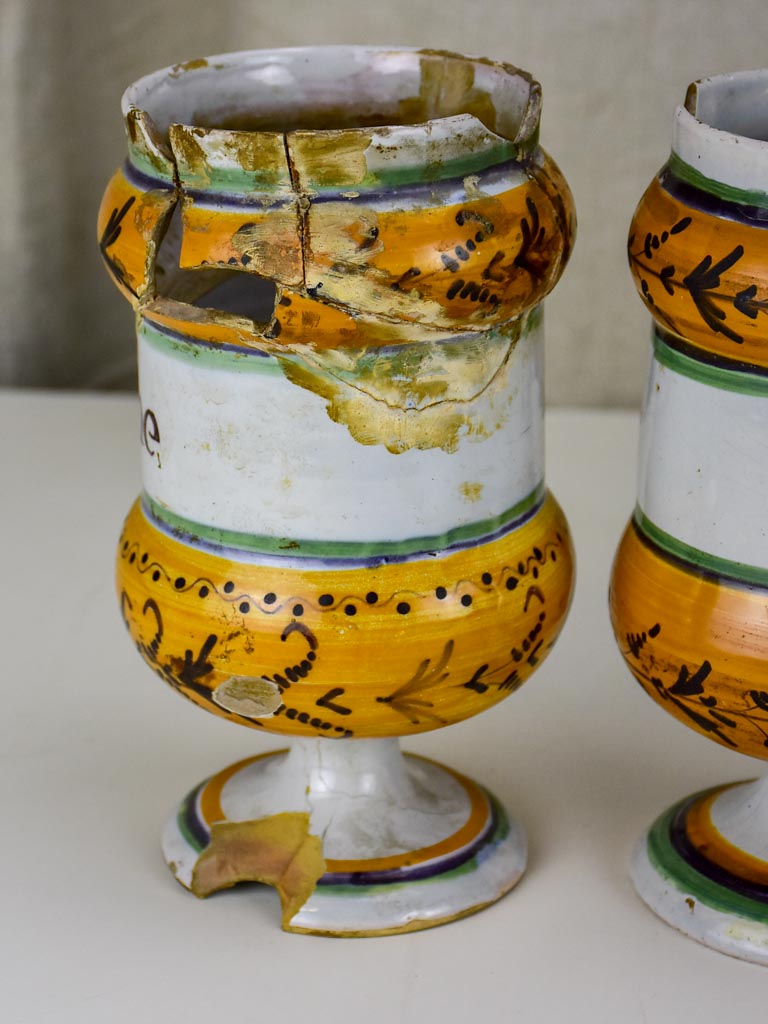Collection of four antique French apothecary jars