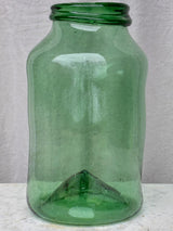 Large 19th Century preserving jar - green blown glass 16¼"