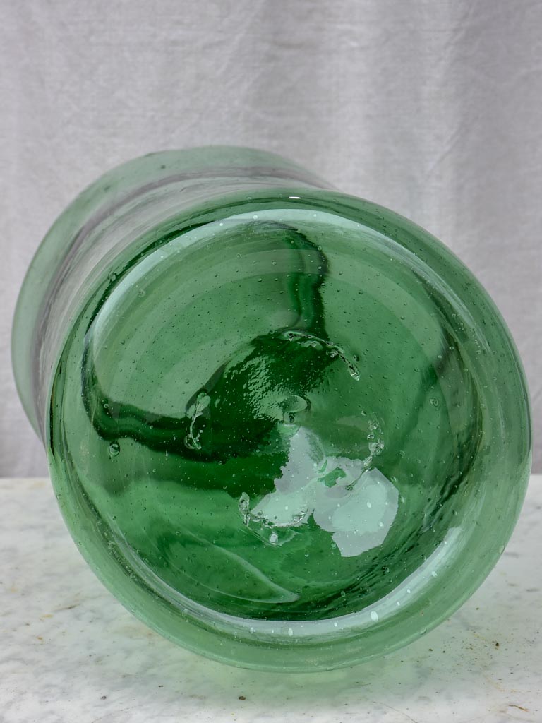 Large 19th Century preserving jar - green blown glass 16¼"