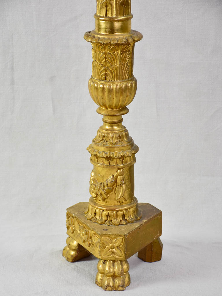 Large 19th century gilt wood candlestick 34¼"