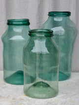Collection of three very large 19th Century preserving jars - blown glass 20½"