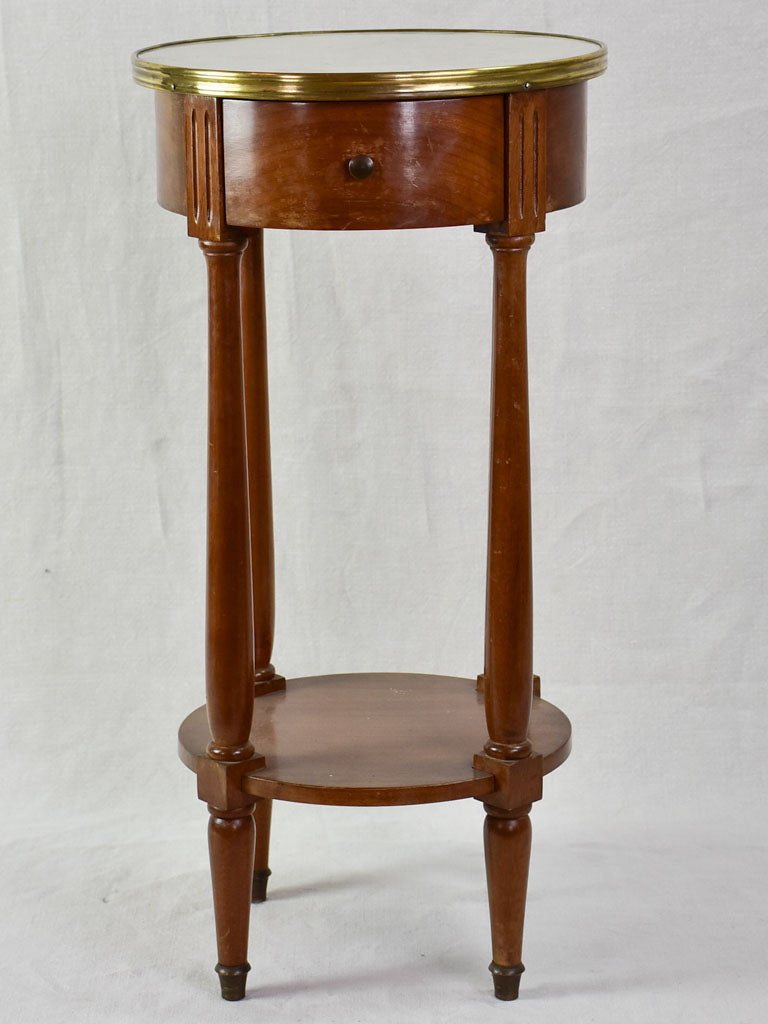 Late 19th Century French round side table with marble top 28" x 13¾"