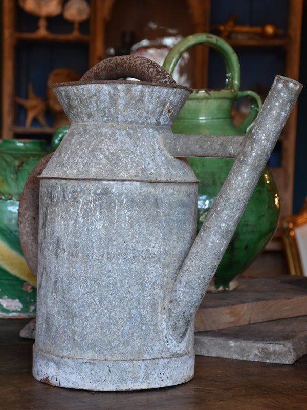 Rustic aged zinc French watering can