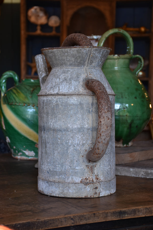 1900's antique zinc watering can decor