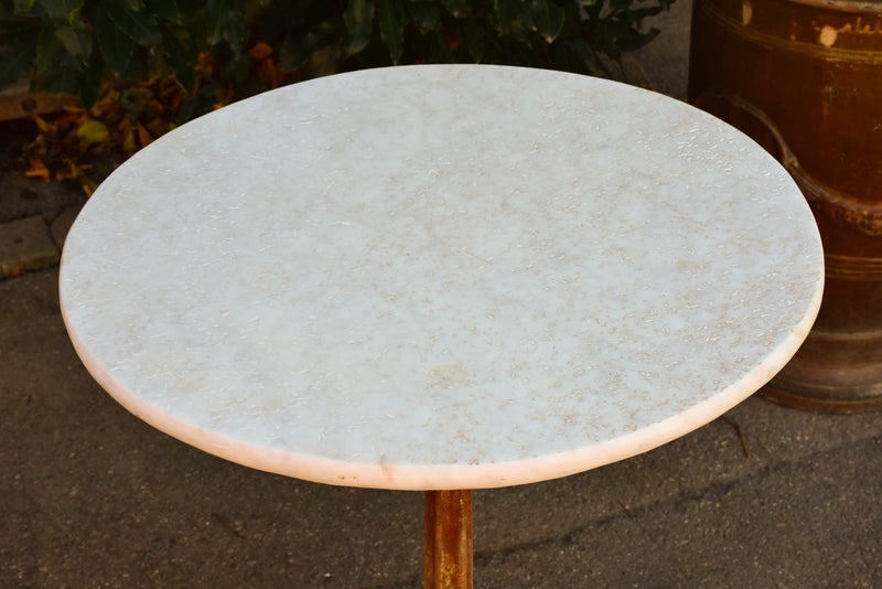 Antique Spanish bistro tables with marble tops