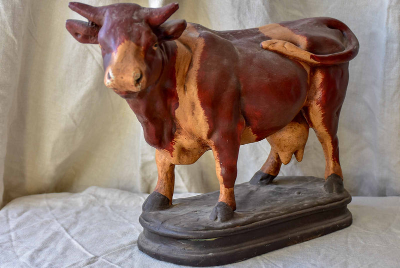 Dark Green Mounted Cow Statuettes