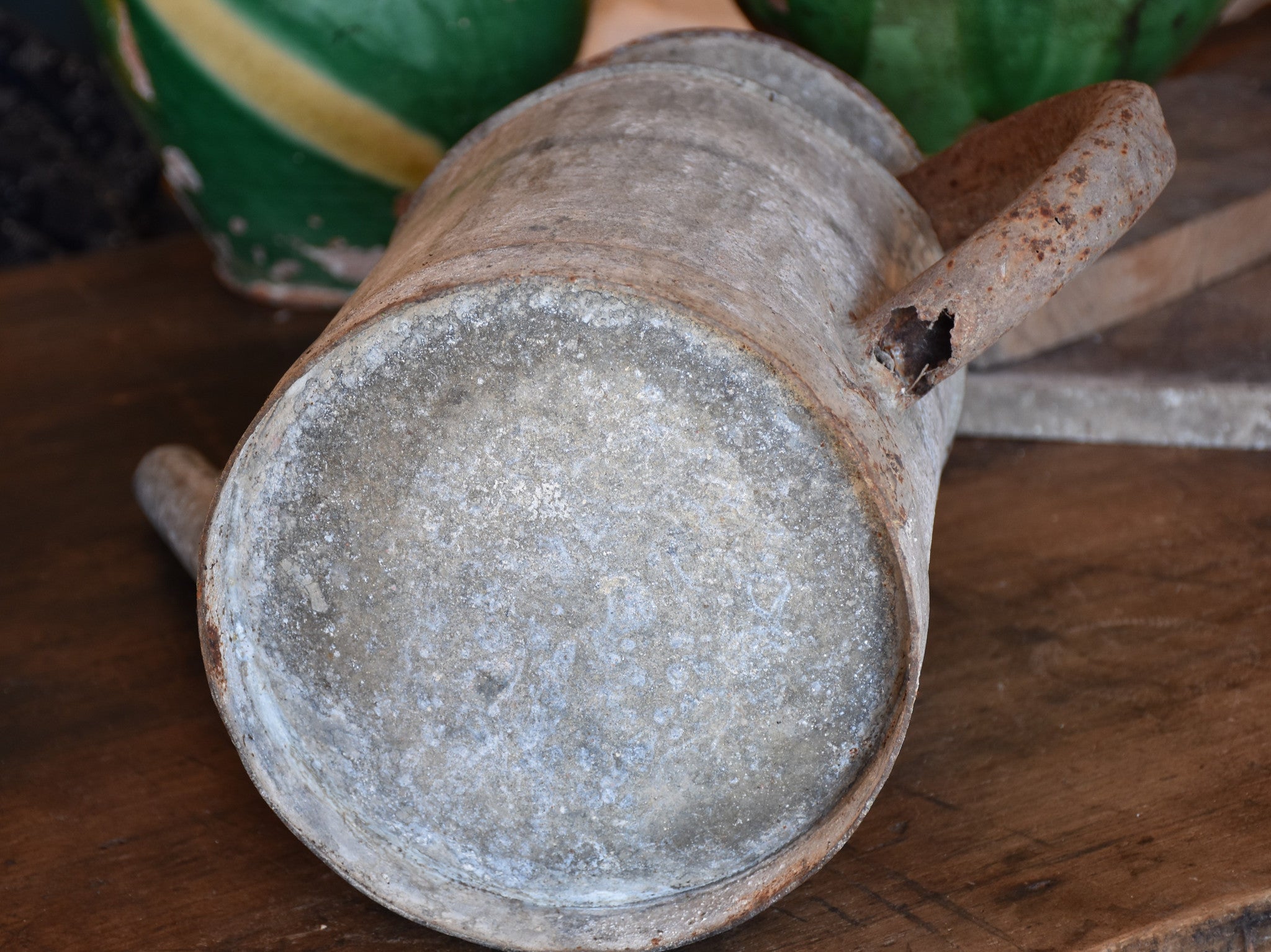 Historical rustic French watering can decor