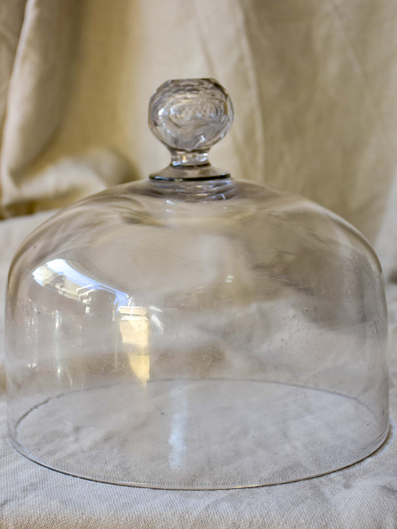 Antique French glass dome from a pâtisserie - clear