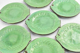 Set of 12 vintage Vallauris Fish shaped Plates - green