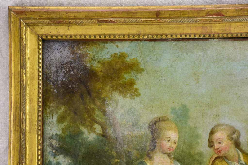 18th Century Romantic portrait painting. Oil on canvas in gilded frame 26½" x 22"