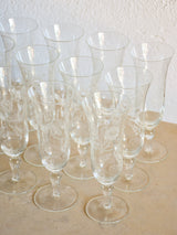 Set of twelve vintage French champagne flutes