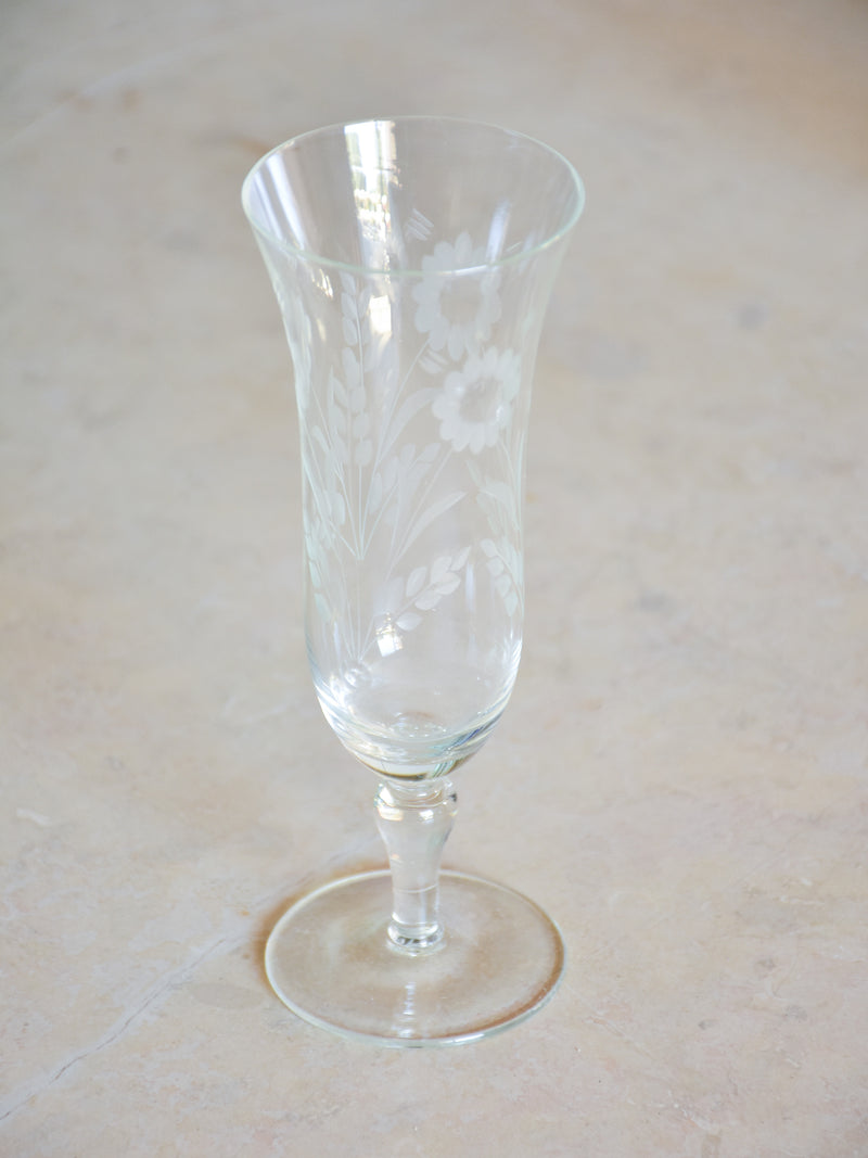 Set of twelve vintage French champagne flutes