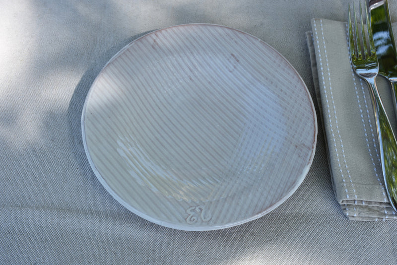 Set of six dessert bowls with stripes