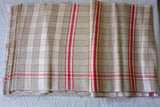 Large piece of unused French antique linen - chequered fabric