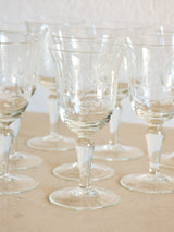 Set of eight vintage French wine glasses – white wine