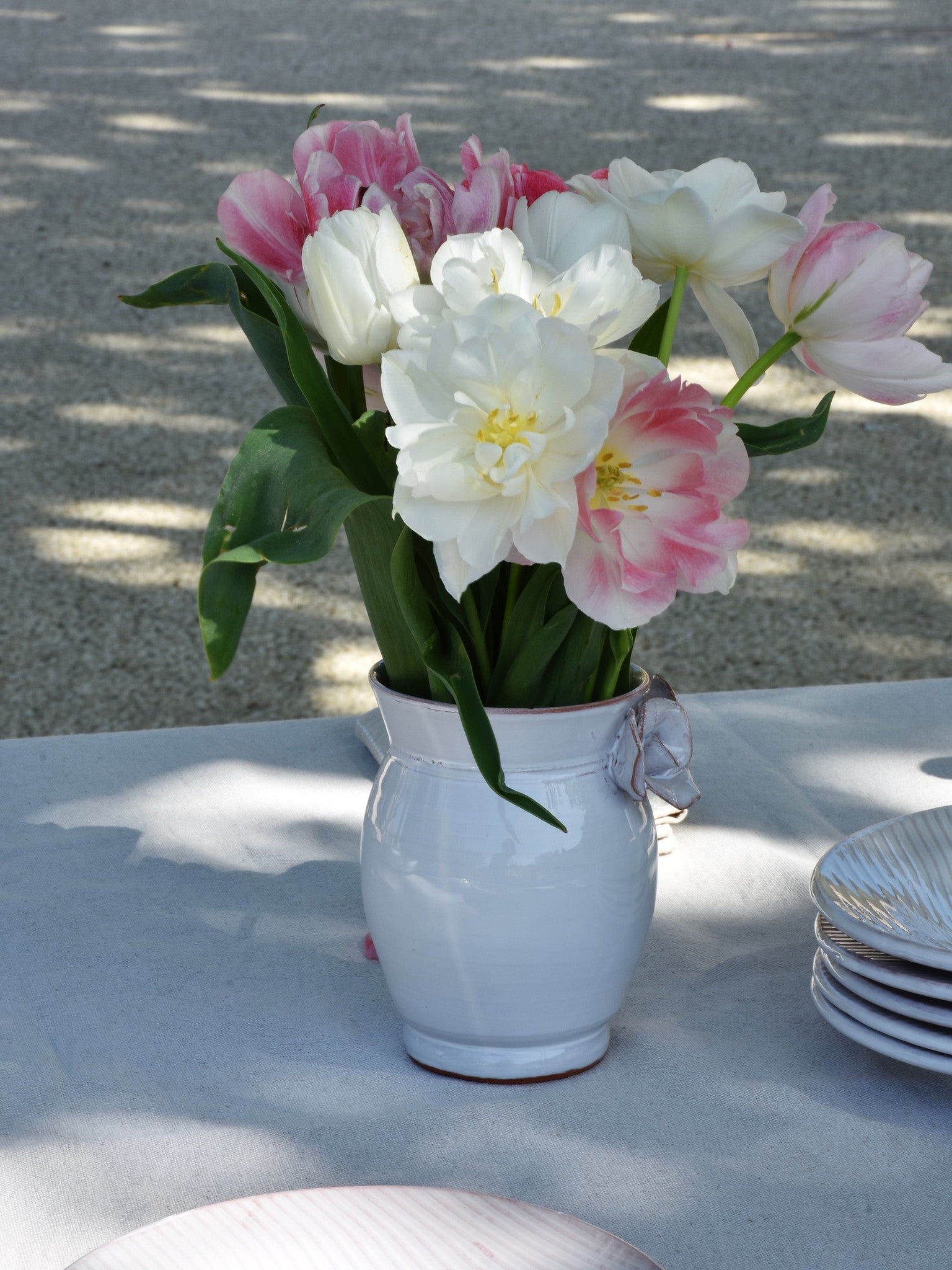 Elegant Handmade Ceramic Vase with Roses