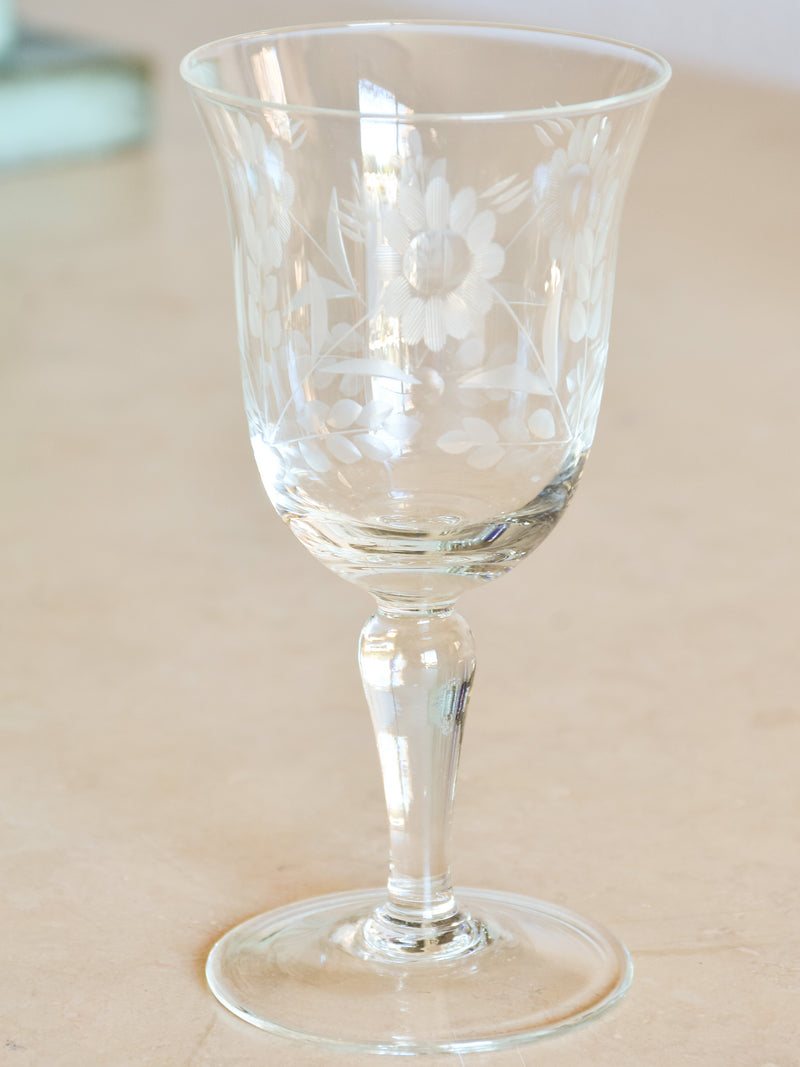 Set of eight vintage French wine glasses – white wine