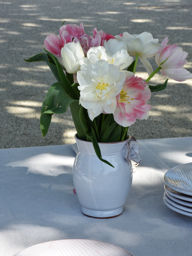 Handmade ceramic rosette vase