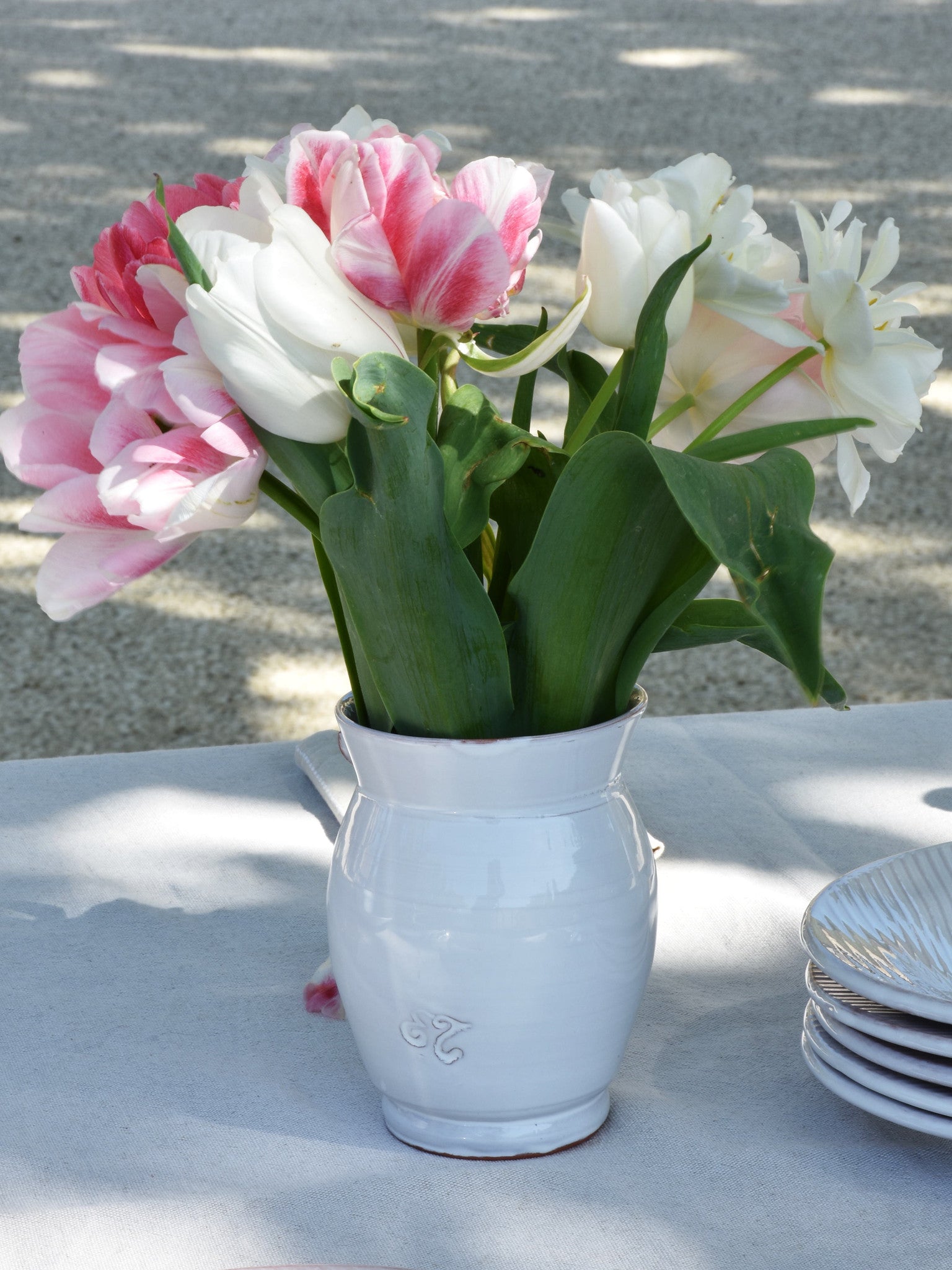 Bespoke Provencal Ceramic Vase, Rose Decor