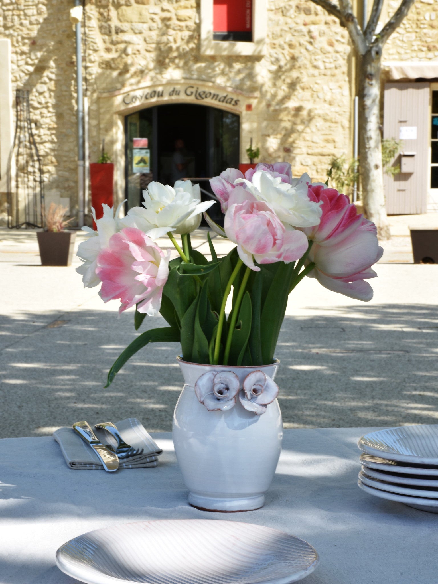Handcrafted Provencal Ceramic Rosette Vase