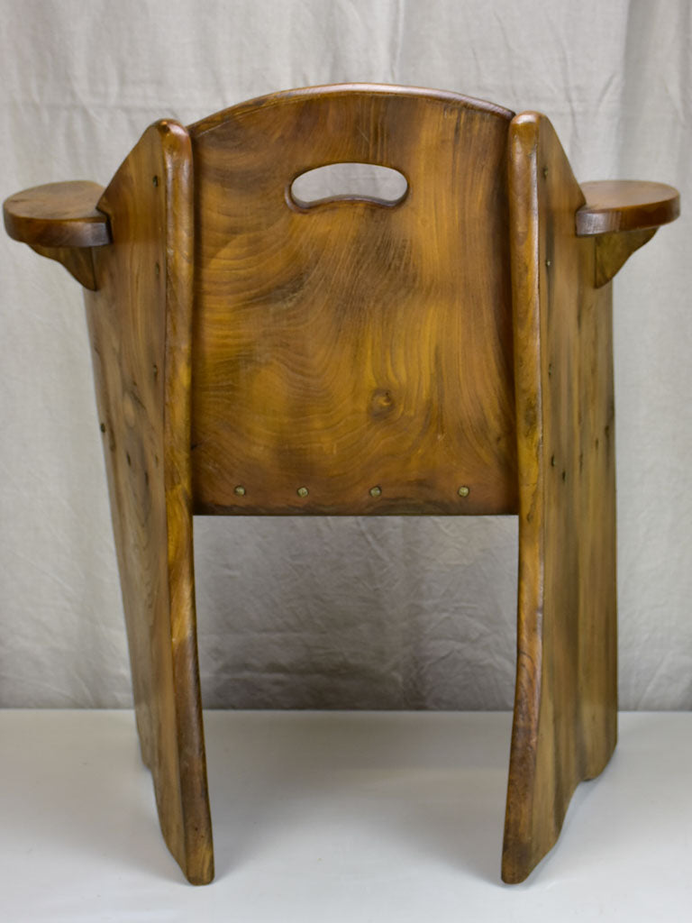 Pair of modernist French armchairs - elm wood