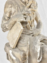 Biblical Moses plaster sculpture with wear