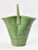 Large green pottery - basket shape 15¾"