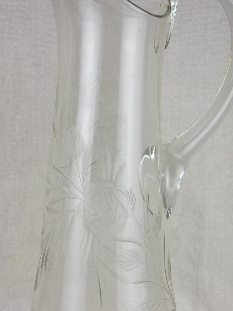 Two blown glass bistro cider pitchers