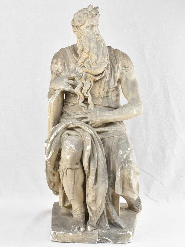 Rustic 19th century Moses plaster sculpture