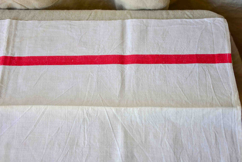 Antique French tea towel with DG monogram
