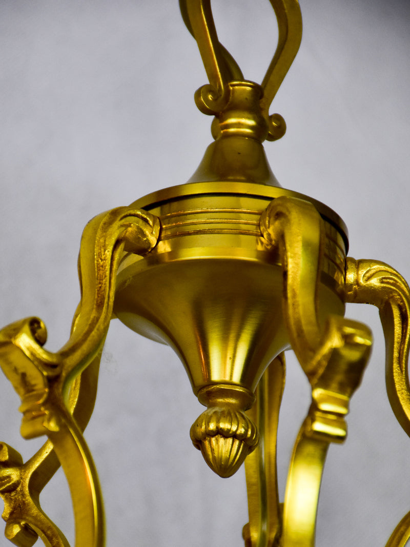 Vintage French gilded bronze chandelier - Lucien Gau