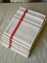Six very large antique French tea towels