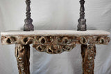 Magnificent carved console with travertine top 52" wide