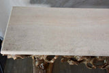 Magnificent carved console with travertine top 52" wide