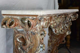 Magnificent carved console with travertine top 52" wide