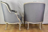 Pair of late nineteenth-century Louis XV style French Bergere armchairs