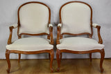Pair of Transition style late 19th century armchairs