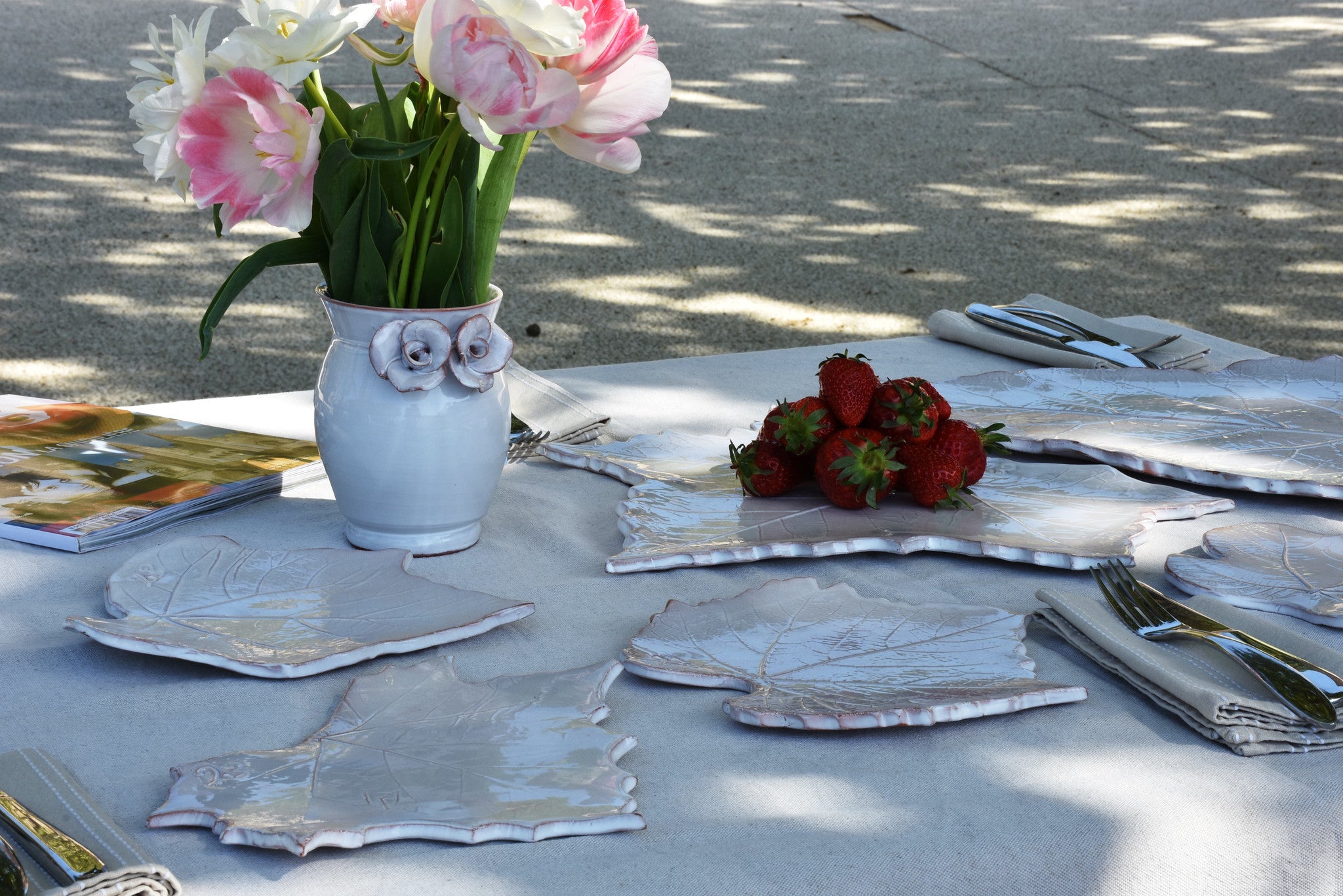 Unique artisan clay leaf plates