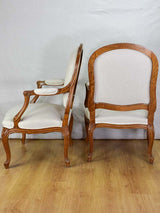 Pair of Transition style late 19th century armchairs