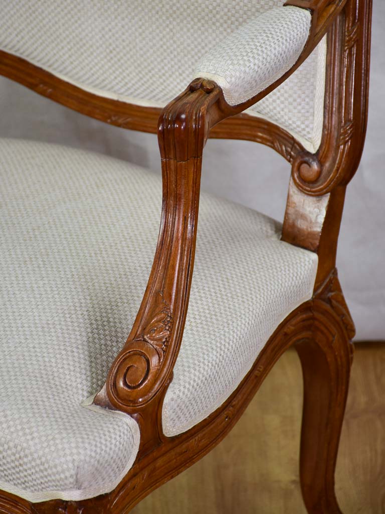 Pair of Transition style late 19th century armchairs