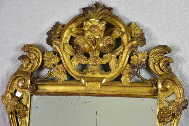 Provençal mirror decorated with grape vines and roses. 1940s. 26½" x 41"