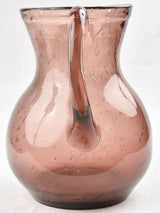 Violet blown glass pitcher - Biot 10¾"
