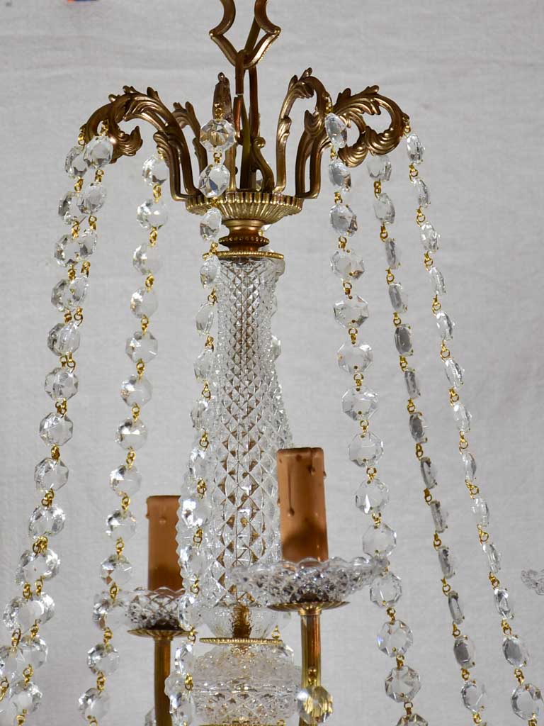 Crystal and brass 12 light chandeliers from the 1940's - 27½" x 43¼"
