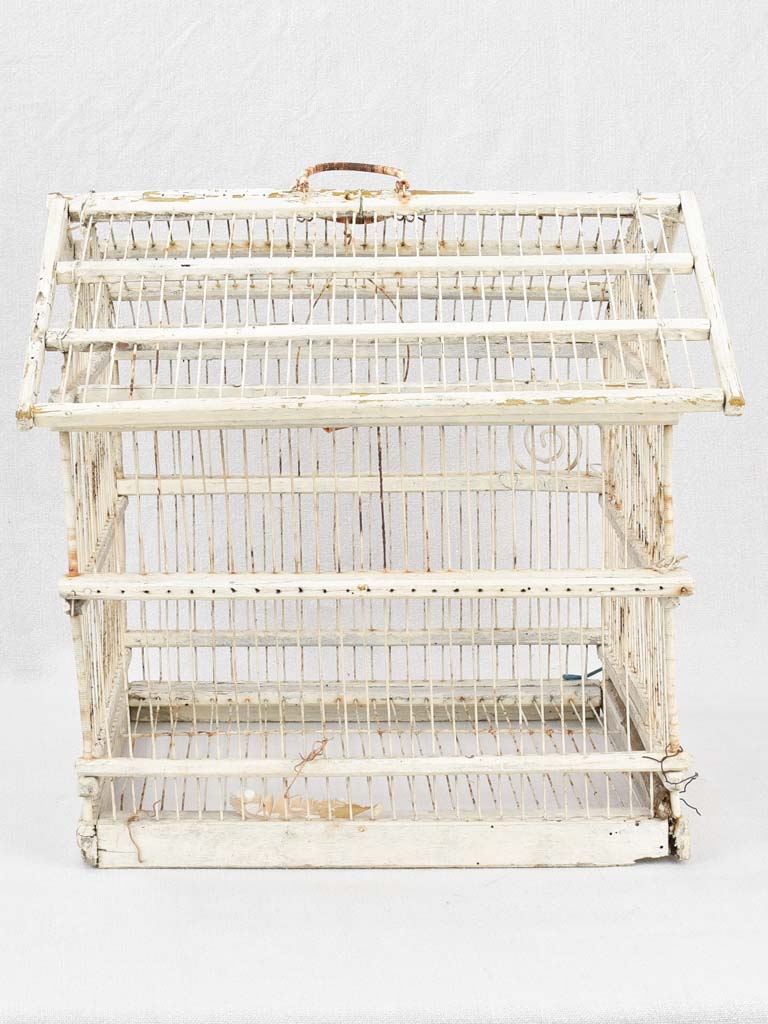 Birdcage, white, French, antique