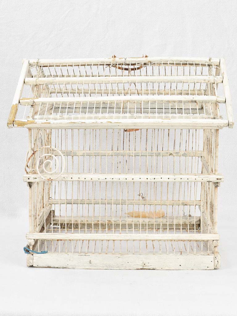 Birdcage, white, French, antique