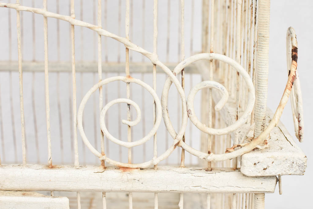Birdcage, white, French, antique